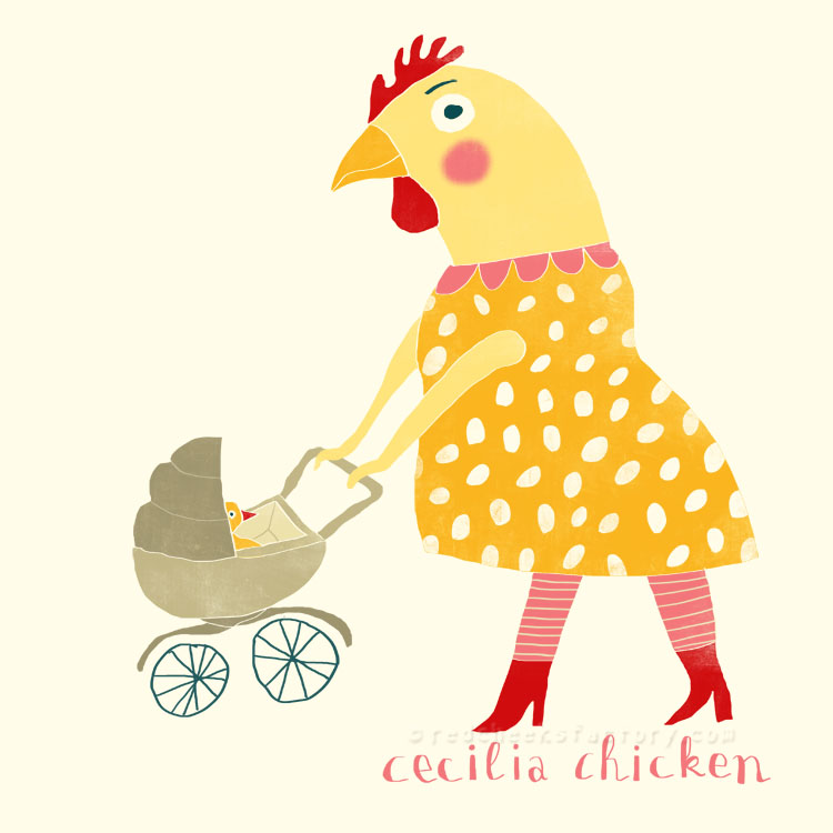 Cecilia Chicken animal character by Nelleke Verhoeff