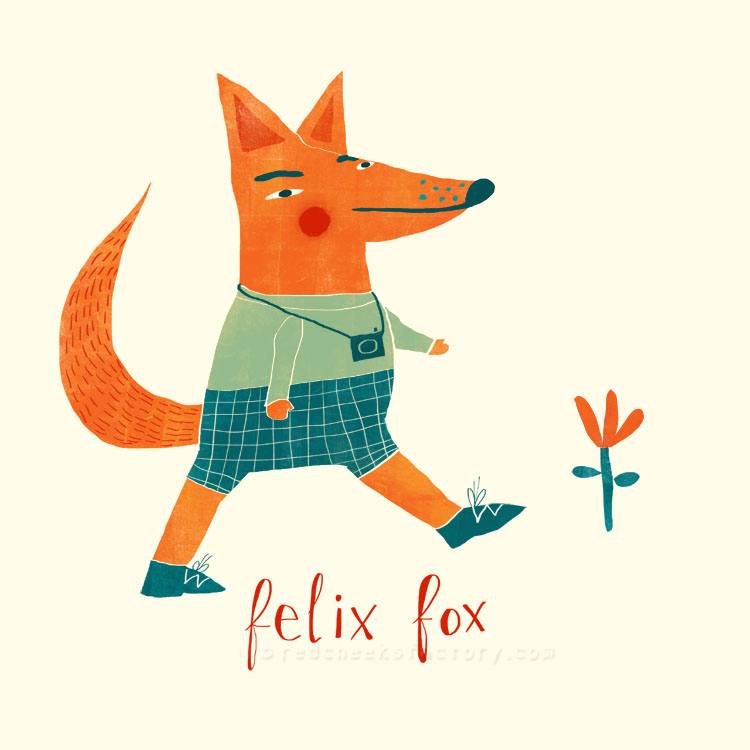 Feliix Fox animal character by Nelleke Verhoeff