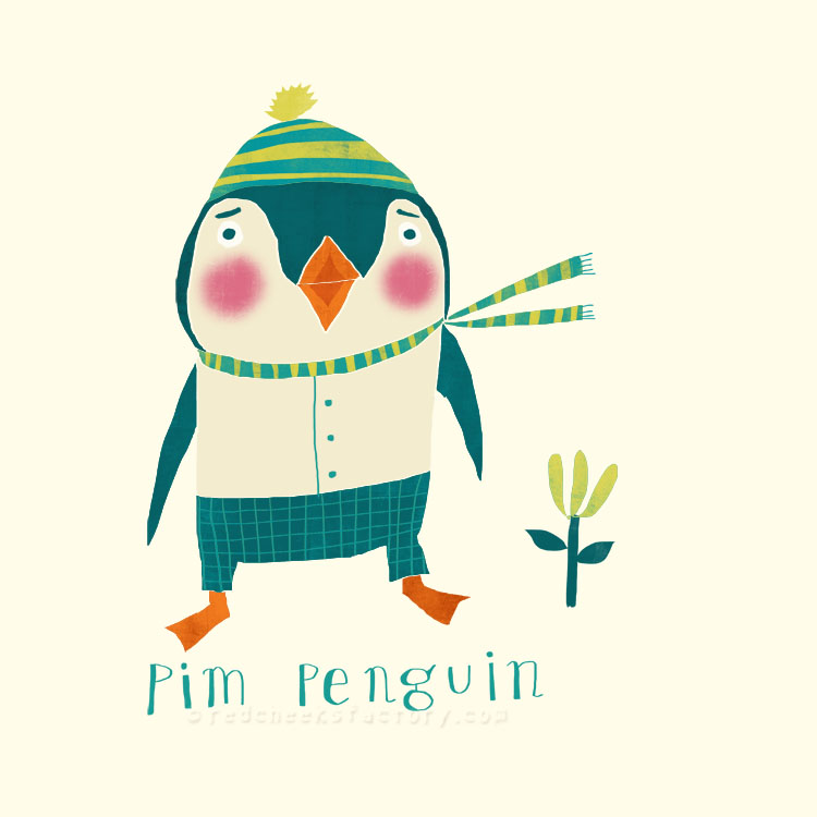 Pim Penguin animal character by Nelleke Verhoeff