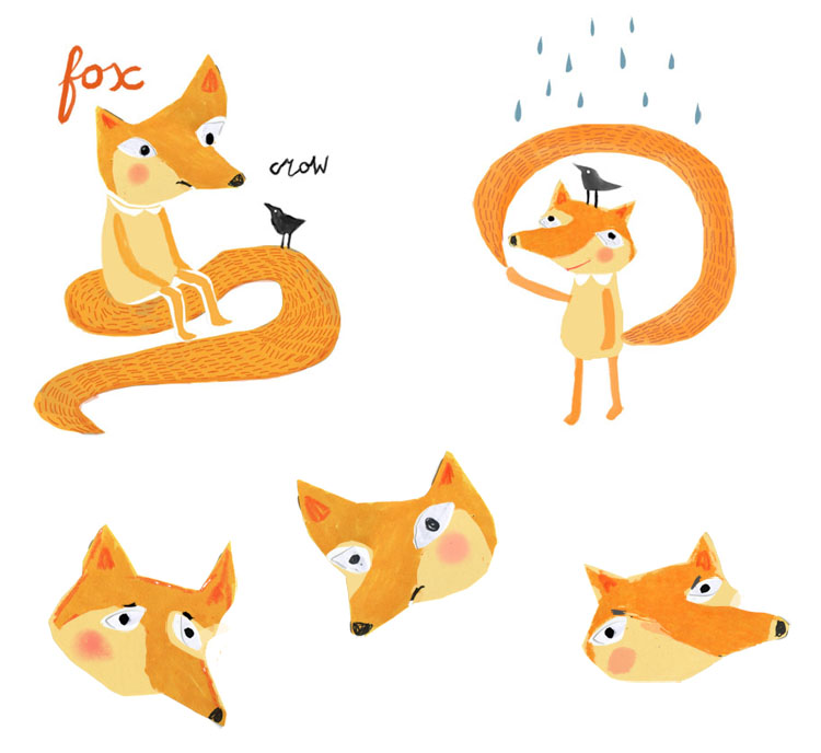 Foxes Characters Childrens book illustration