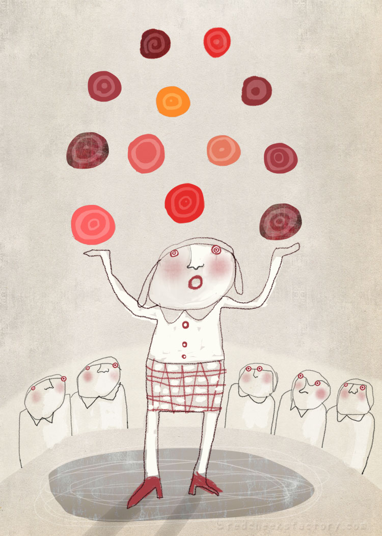 Mesmerizing juggling illustration