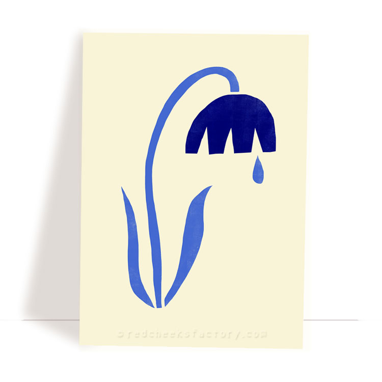 Dutch Tulips 4 - Delft Blue postcard design by Nelleke Verhoeff