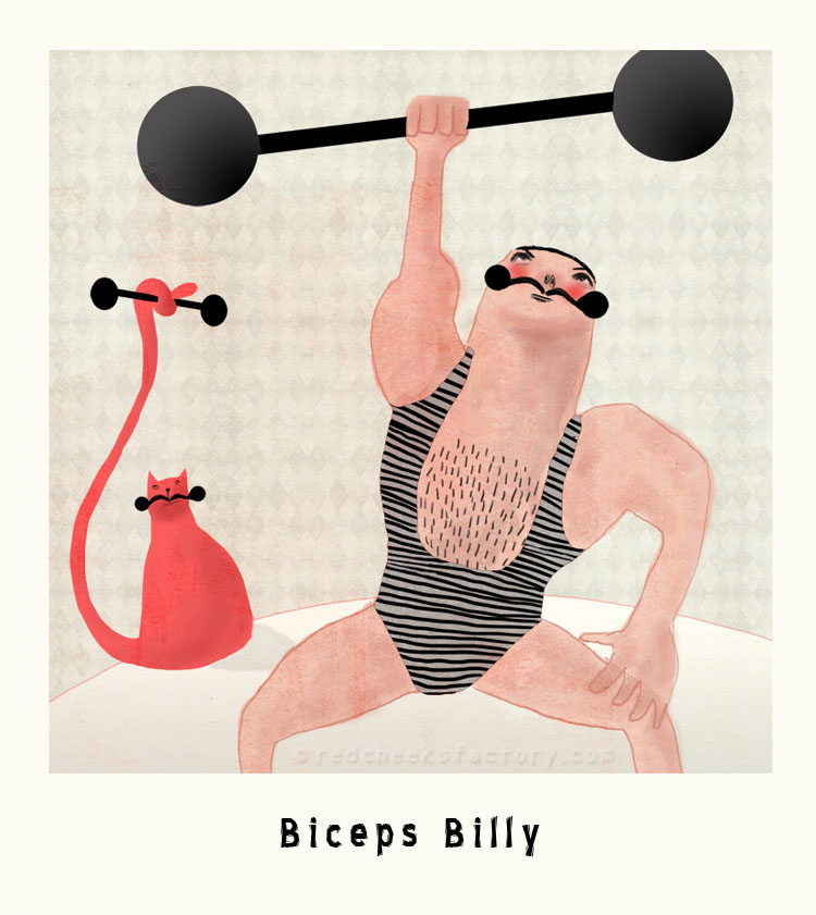 Biceps Billy Marvelous Macho Illustration