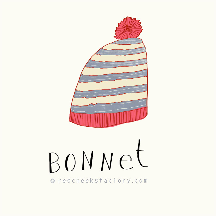 Bonnet illustration by Nelleke verhoeff 
