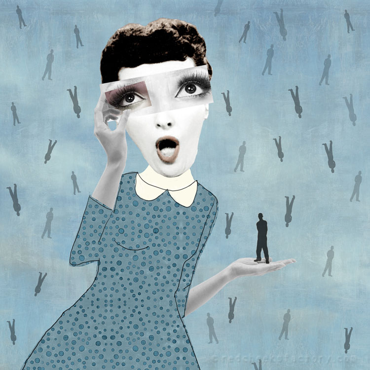 Its Raining Men Illustration Collage