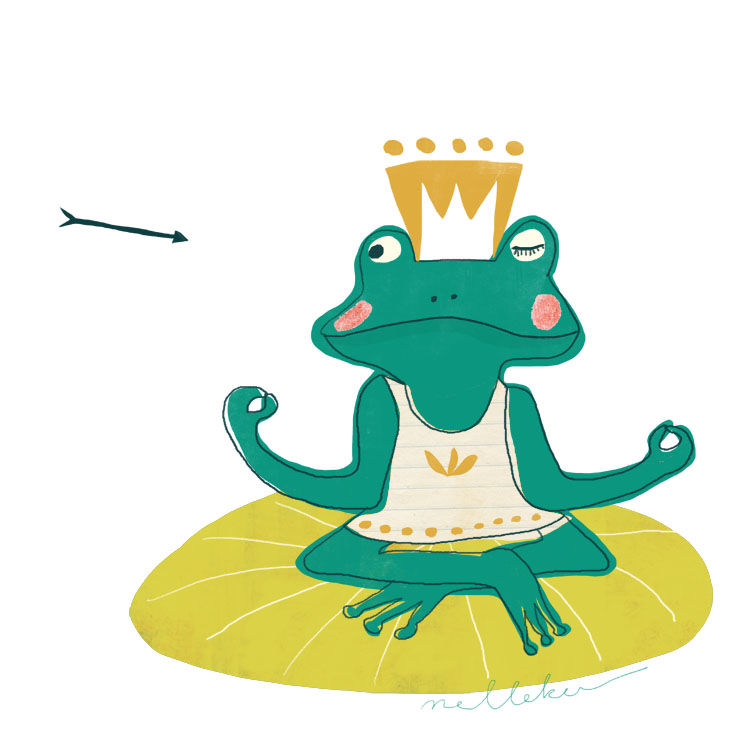 Frog  illustration by Nelleke Verhoeff for the frog princess fairytale