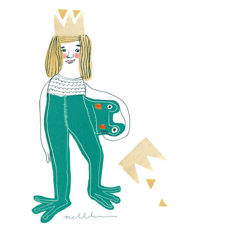 Frog Skin  illustration by Nelleke Verhoeff for the frog princess fairytale