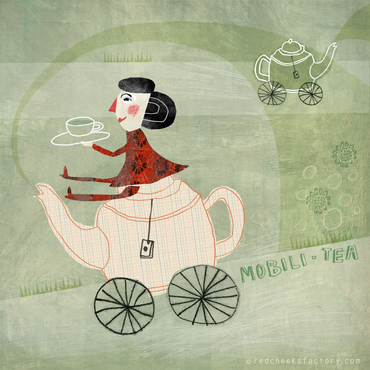 Mobili Tea giclee print in the mad tea party series by Nelleke Verhoeff 