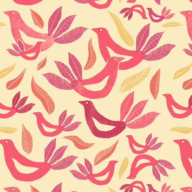 Birds And Feathers pattern Nelleke Verhoeff