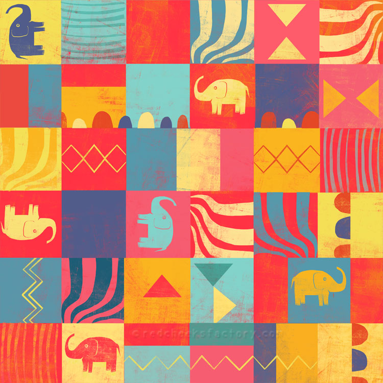Dream Big colorful patchwork pattern Nelleke verhoeff
