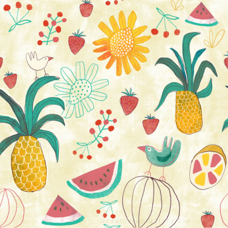 Tropical Party Pattern - Red Cheeks Factory