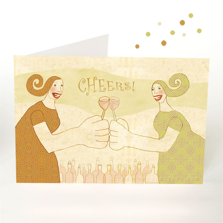 Cheers party postcard by Nelleke verhoeff