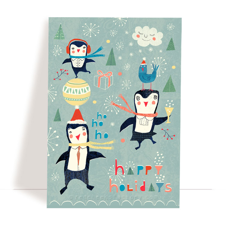 Happy Holidays postcard
