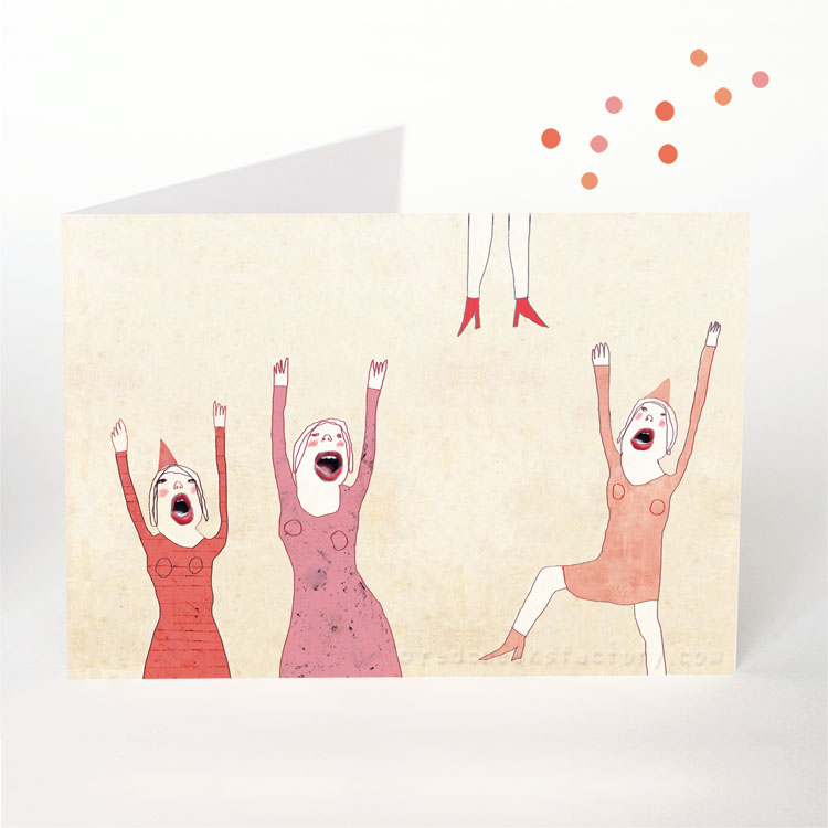 Hooray party postcard by Nelleke verhoeff