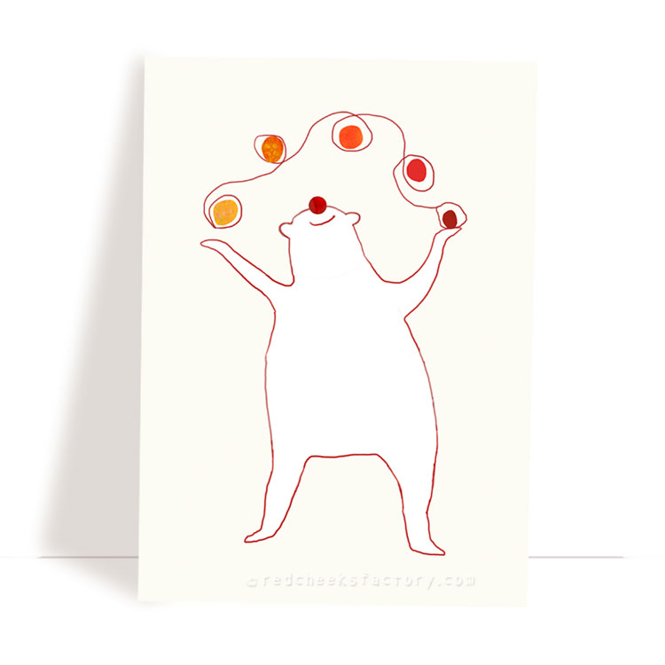 Juggling Bear postcard