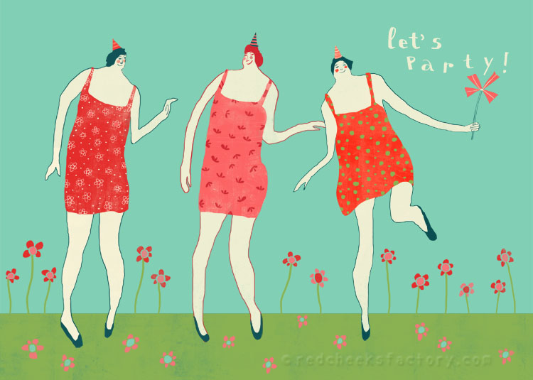 Lets Party postcard design Nelleke Verhoeff