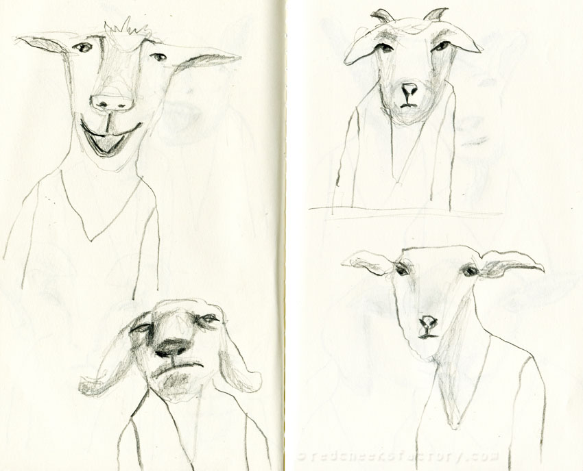 Goats pencil drawings from my sketchbook 2