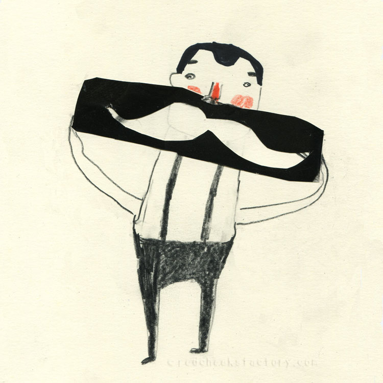 Moustache collage experiment