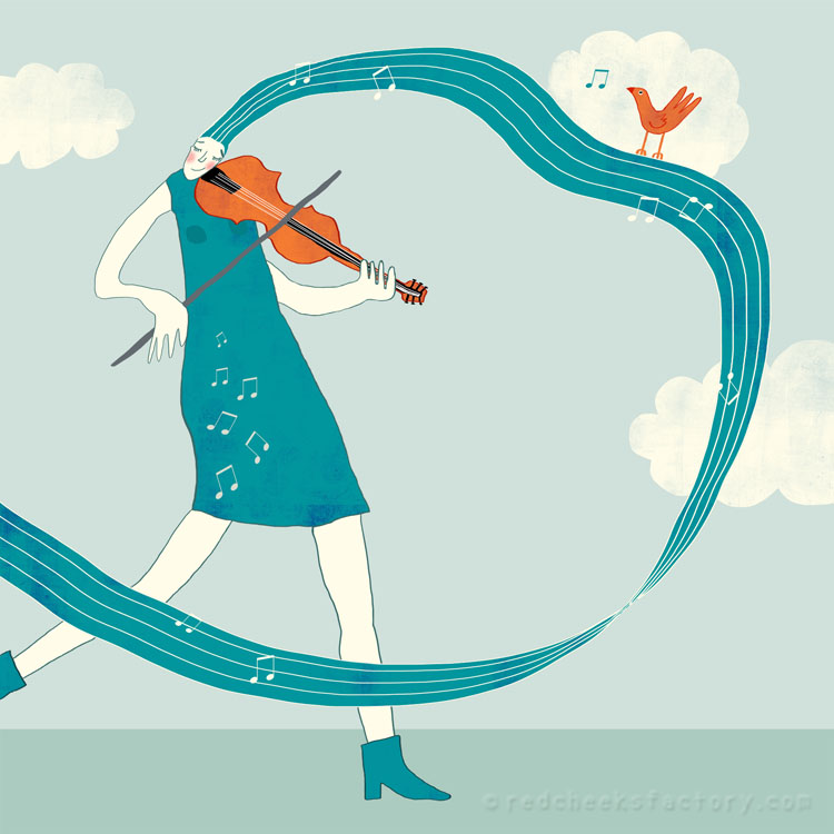 Violist with Bird