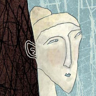 Illustration of a listening woman with a big ear