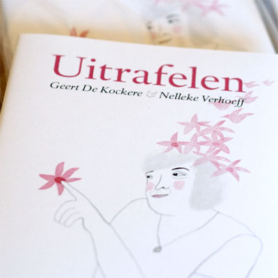 Uitrafelen Boekje met gedichten van Geert De Kockere en illustraties van Nelleke Verhoeff  rond het thema dementie