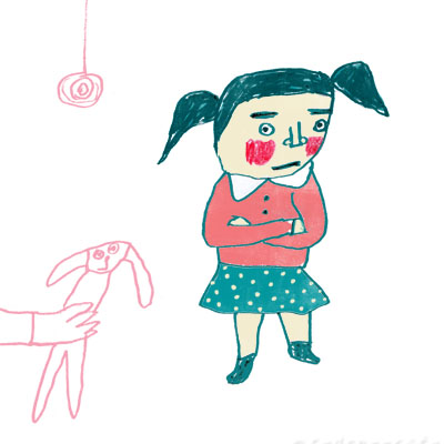 Koppig illustratie van een koppig meisje